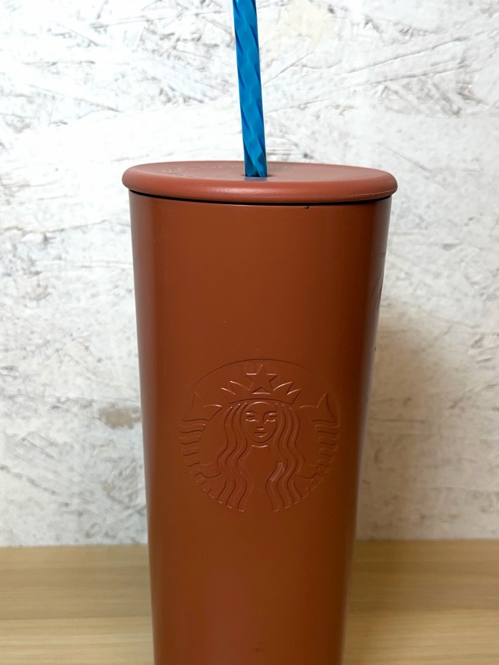 Starbucks 2024 Terracotta Tumbler with Blue Straw